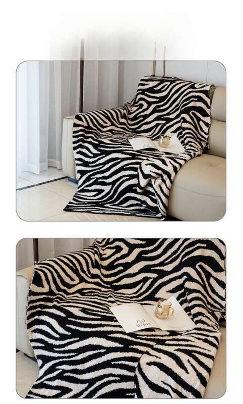 Copridivano con stampa zebra, copridivano semi-peluche, copridivano decorativo per ufficio e pranzo_voghion.com