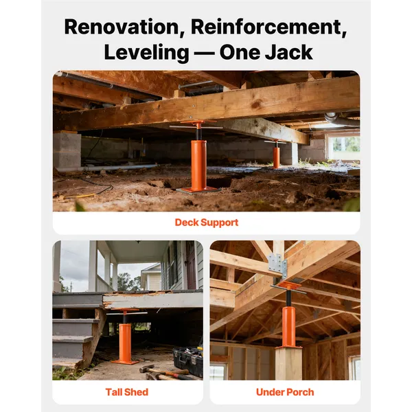 Haus-Fußheber, Höhenverstellbereich 12-16 Fuß, maximale Tragfähigkeit 9700 Pfund, verstellbarer Stützbalken, Keller-Fußheberpfosten_voghion.com