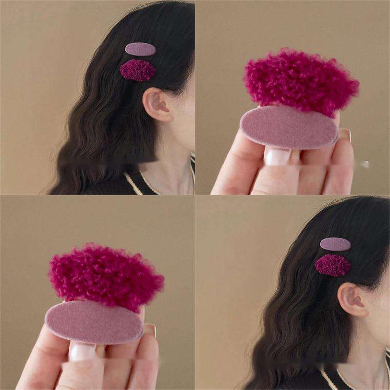Dopamine Lamb Hair Autumn And Winter New Plush Duckbill Cute Side Atmospheric Forehead Bangs Clip_voghion.com