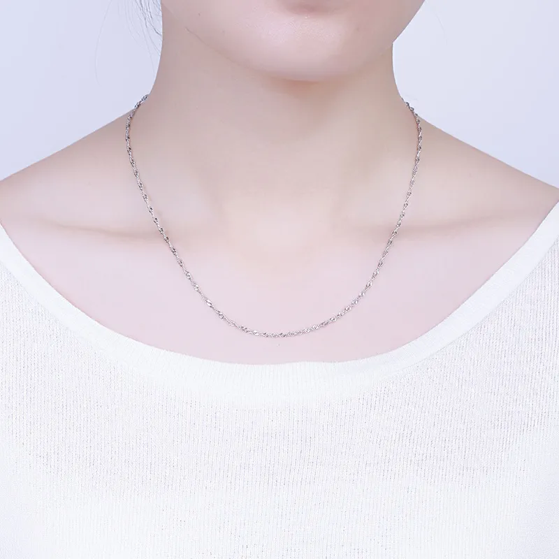 Chains Sterling Sier 1.3mm Water-wave Necklace Chain Fit For Pendant Charm Women_voghion.com
