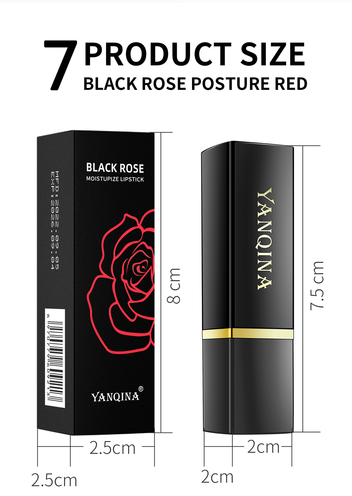 Nouveau YANQINA Yanqina Black Rose Rouge à Lèvres Chaud Changement Progressif Maquillage Affichage De Couleur Rouge à Lèvres Hydratant Changement De Couleur Rouge à Lèvres_voghion.com