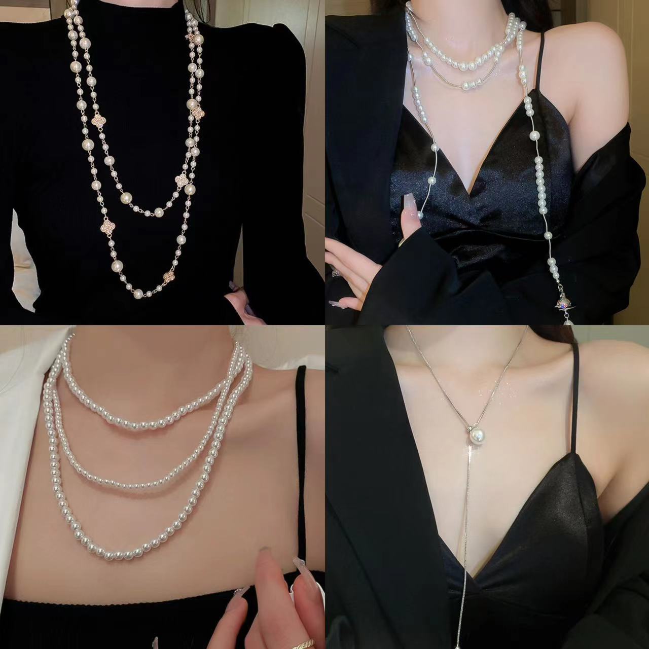 Collana con catena per maglione francese leggera, elegante e irregolare, semplice e di alta qualità, per le donne_voghion.com