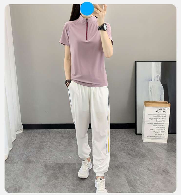 Outdoor per donna, magliette a maniche corte, sportive, assorbenti del sudore, traspiranti, vestibilità aderente, dimagranti, corsa, escursionismo,_voghion.com
