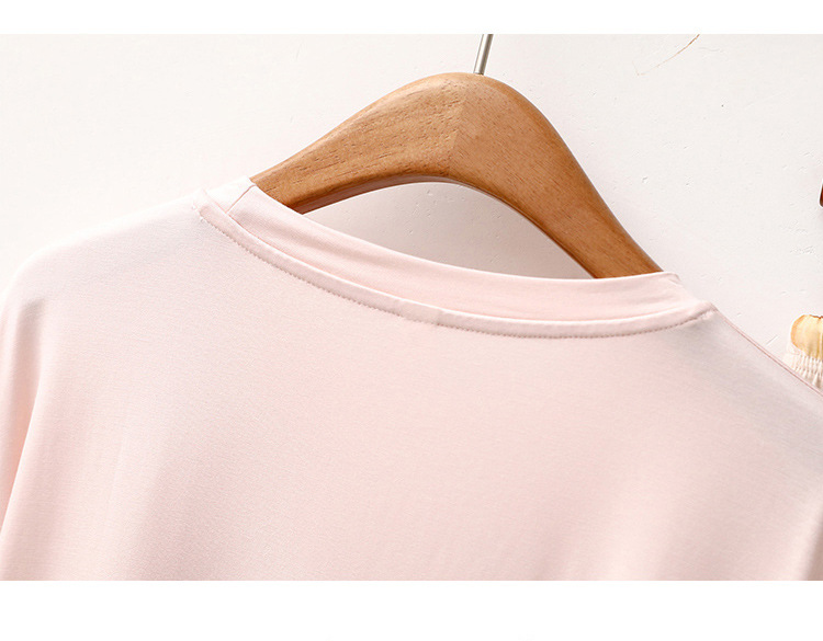 Vêtements pour femmes pyjamas pour femmes printemps et automne modal lettre gâteau imprimé col rond pantalon à manches longues mignon vêtements de maison frais_voghion.com