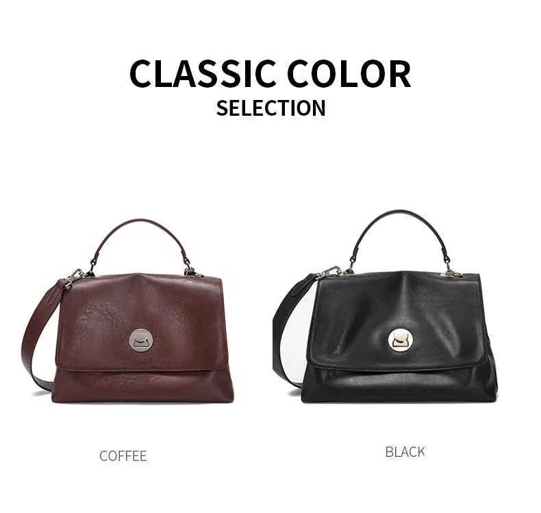 Hifashion Retro Vera Pelle Grandi Borse a Tracolla per Donna 2025 Tendenza Designer Satchel Tote Crossbody Ufficio Signore_voghion.com