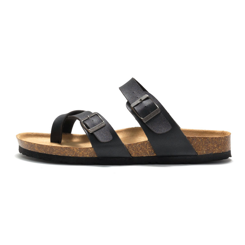 Ruizu 2024 autumn and summer new women's cork slippers trendy men's sandals couple beach shoes cork outdoor wear_voghion.com