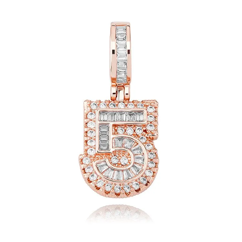 Gold Plated Iced Out CZ Square Cubic Zirconia Custom Sports Number Pendant Chain Necklace DIY Bling Diamond Hip Hop_voghion.com