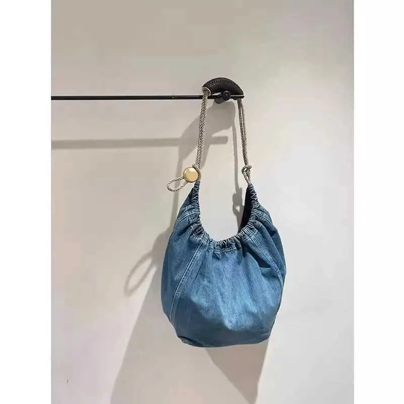 Borsa a tracolla in denim per donna, alla moda, a tracolla, casual, chic, da viaggio, all'aperto, tote, da donna, 2024C241103_voghion.com