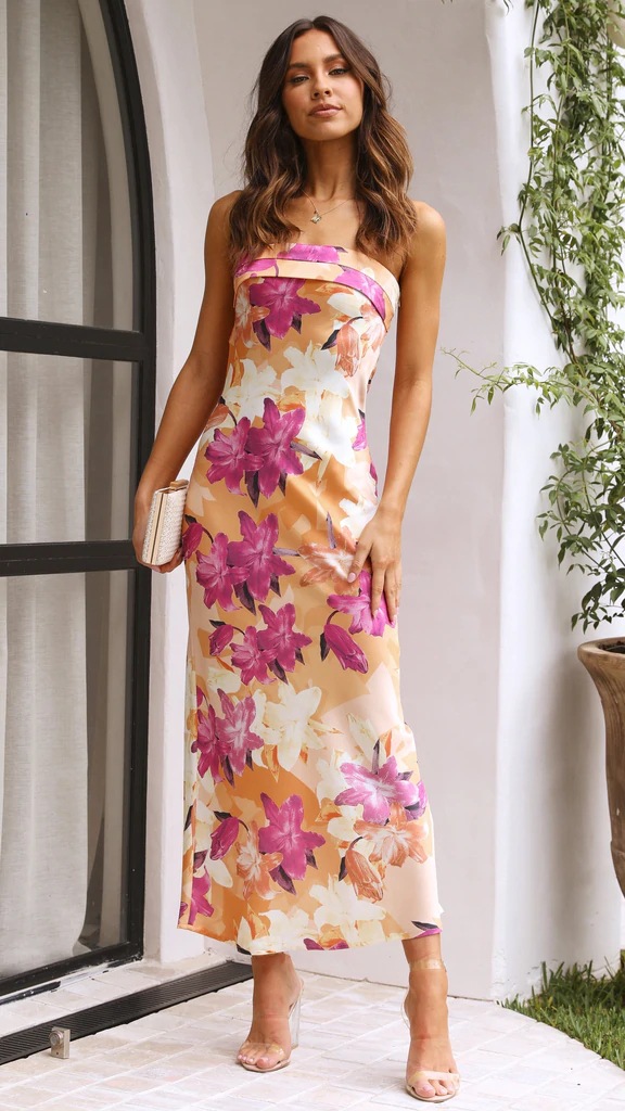 Frühling/Sommer Sexy Spicy Blossom Print Wickelkleid in Brustlänge D2210_voghion.com