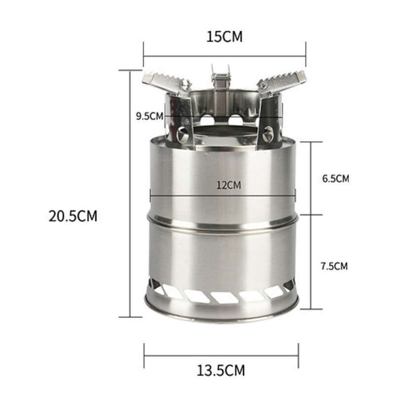 Firewood Portable Barbecue Stainless Steel Folding Alcohol Outdoor Stove_voghion.com