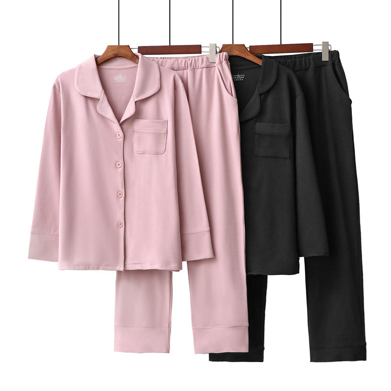 Abbigliamento da donna Nuovo pigiama da coppia autunno e inverno carta termica da donna velluto levigatura fronte-retro semplice risvolto elastico vestito caldo per la casa_voghion.com