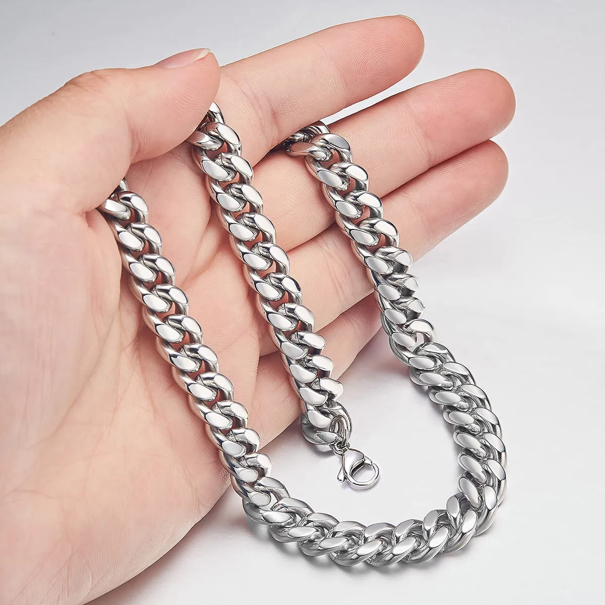 Catene Moda Europea E Americana Uomo Collana In Rame Puro Placcato Con Oro/S Argento Doppia Catena Cubana Stretta Hip-hop_voghion.com