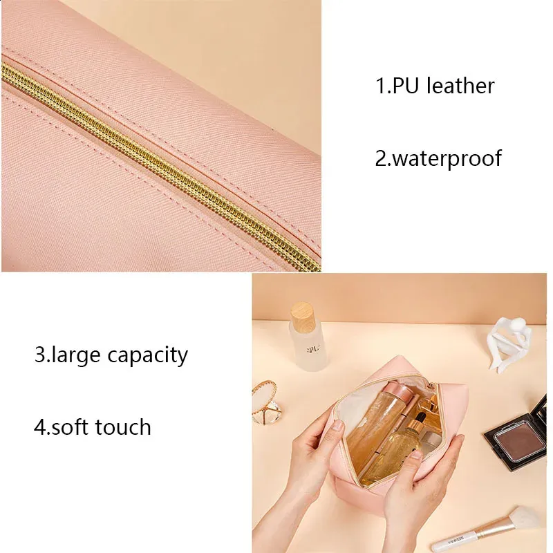Borsa per il trucco con ricamo personalizzato, portatile, in pelle PU Saffiano, impermeabile, kit per cosmetici da toeletta per uomo e donna, personalizzata_voghion.com