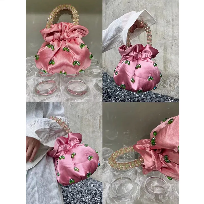 Borse alla moda Dias tote Donna Cristalli Rhie Pochette da sera Borsa da sposa Borsa da festa in raso di seta 240826_voghion.com