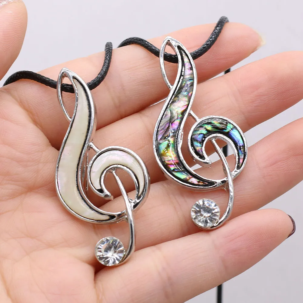 Musical Note Shell Necklace Natural Shell Pendant For Women_voghion.com