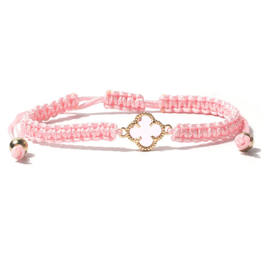 KDC869 großhandel mode handgemachte glück Vierblättriges Kleeblatt Blume charme armband rame seil schmuck frauen string mädchen_voghion.com