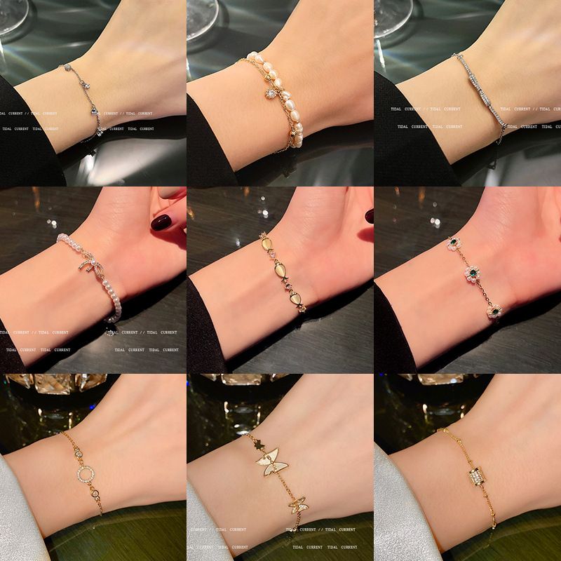 Koean Peal Female Instagam Style, High End, Small And Popula Titanium Steel Bacelet, Couple Handsting,_voghion.com