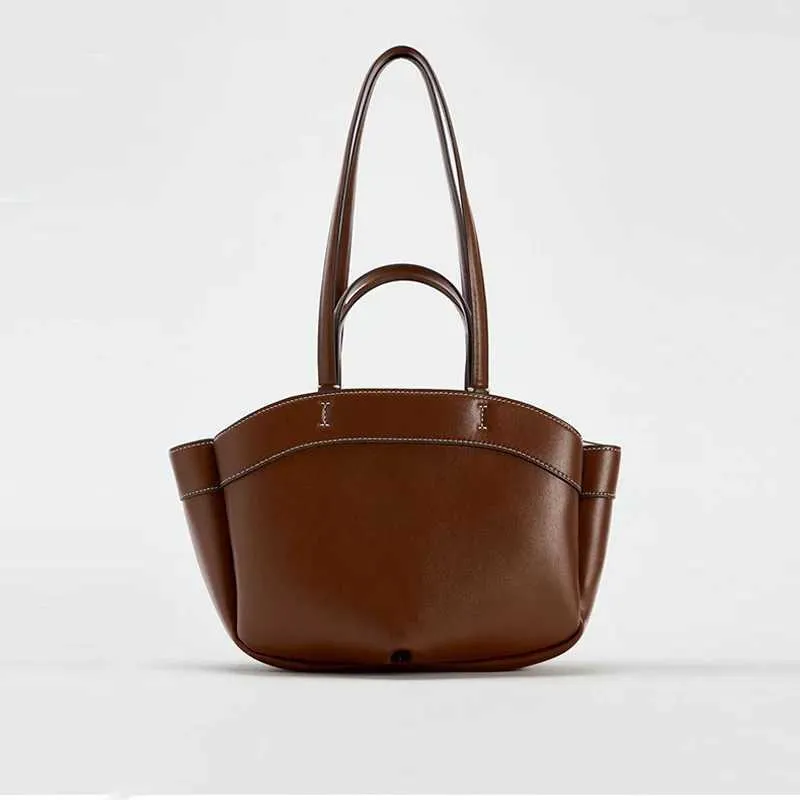 Sac à bandoulière rétro en cuir PU pour femme, pochette sous les bras, grande capacité, décontracté, portable, seau, Handba241104_voghion.com