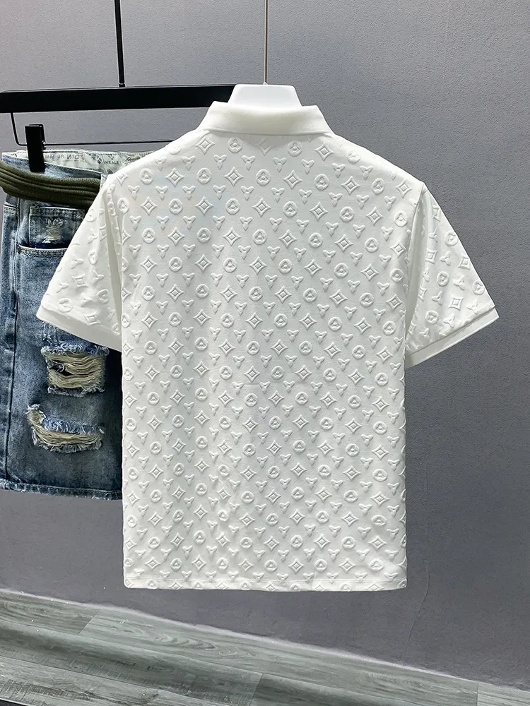 Tasarımcı polo erkek gömlekleri işlemeli kadın moda üst yüksek kaliteli iş giyim yaka detayları kısa kollu polo_voghion.com
