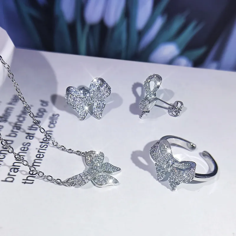 Collana con ciondolo a fiocco carino alla moda, brillante, in argento sterling, con fiocco, firmata Sailormoon, girocollo, da donna, unica_voghion.com