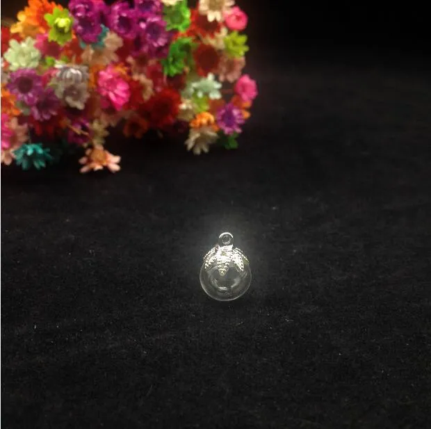 Lot de 5 colliers pendentifs en verre transparent de 10 mm avec globe à bulles et bouchon de 6 mm pour collier à faire soi-même, couvercle de dôme de bouteille_voghion.com