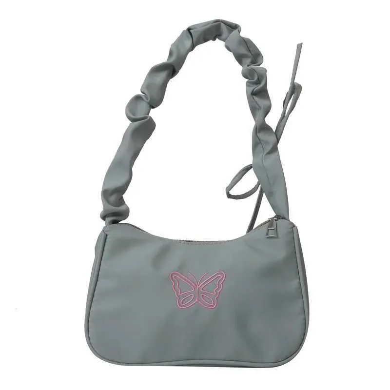 Tikand Bowknot Shoder Bag Y2k stiilis volangidega käepide Nyl Bow meigipulga kott käekott Y241026_voghion.com