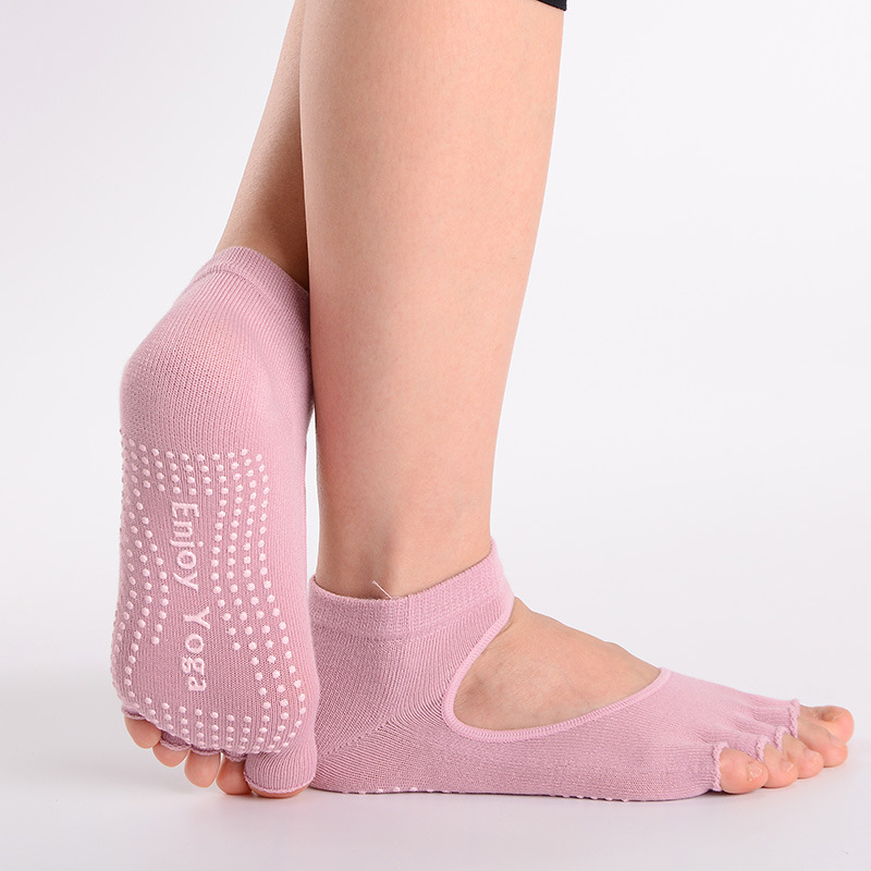 Surge Surge Pure Cotton Sports Yoga Five-Toe Socks With Anti-Slip Sole, Back And Open Toe, Women's Separator Socks, Toe Clip,_voghion.com