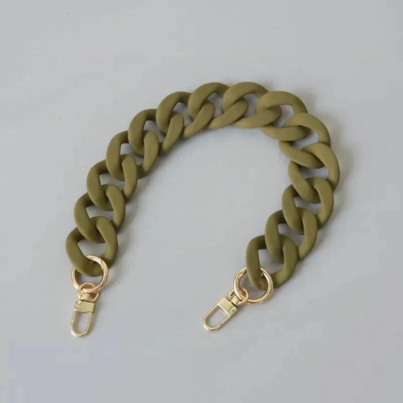Fashion Colorful Acrylic Resin Retro Frosted Matte Detachable Bag Straps Decorative Thick Chain For Women 241115_voghion.com