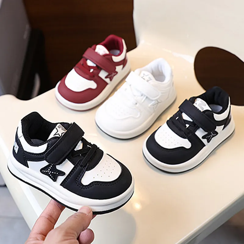 Toddler's Sneakers Fashion Design Baby Spring Autumn Kids Casual Sport Shoe Soft Non Slip Pu Leather Skateboard Shoes_ecoleips.com