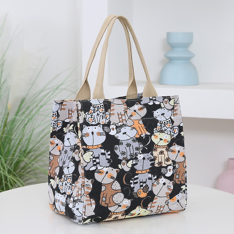 Women's Cartoon Large Capacity Office Lunch Commuter Handbag Tote Small Bag_voghion.com