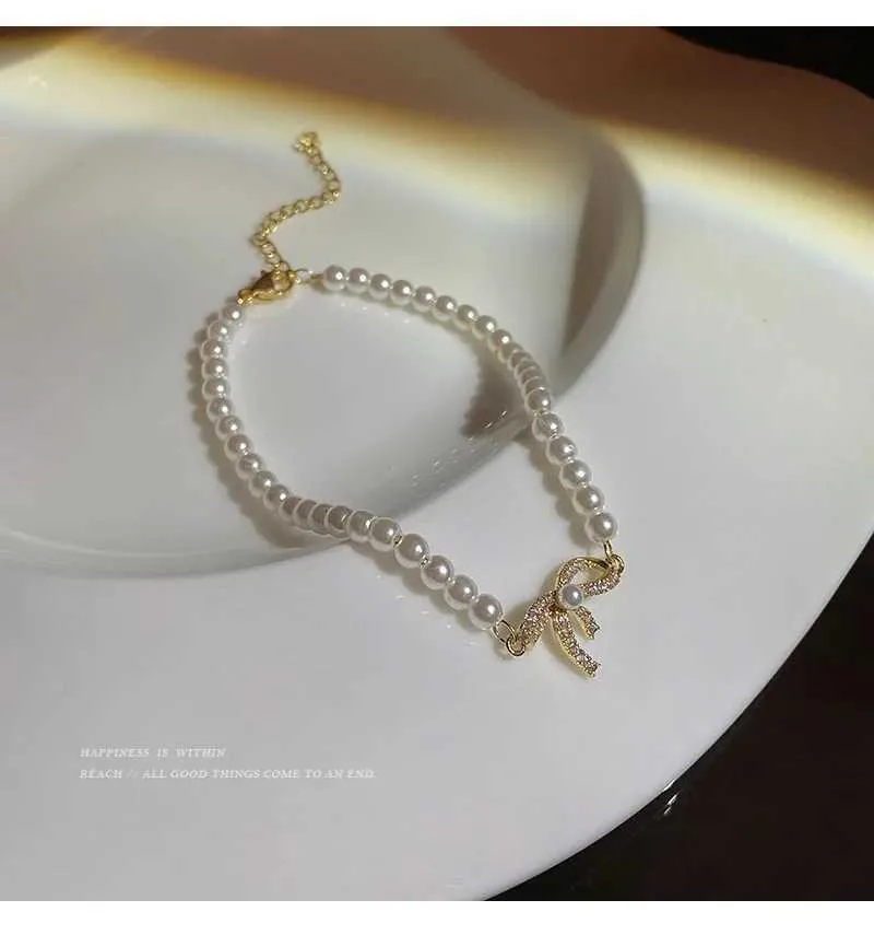Bracelet ajustable avec perles et strass pour femme doré_voghion.com