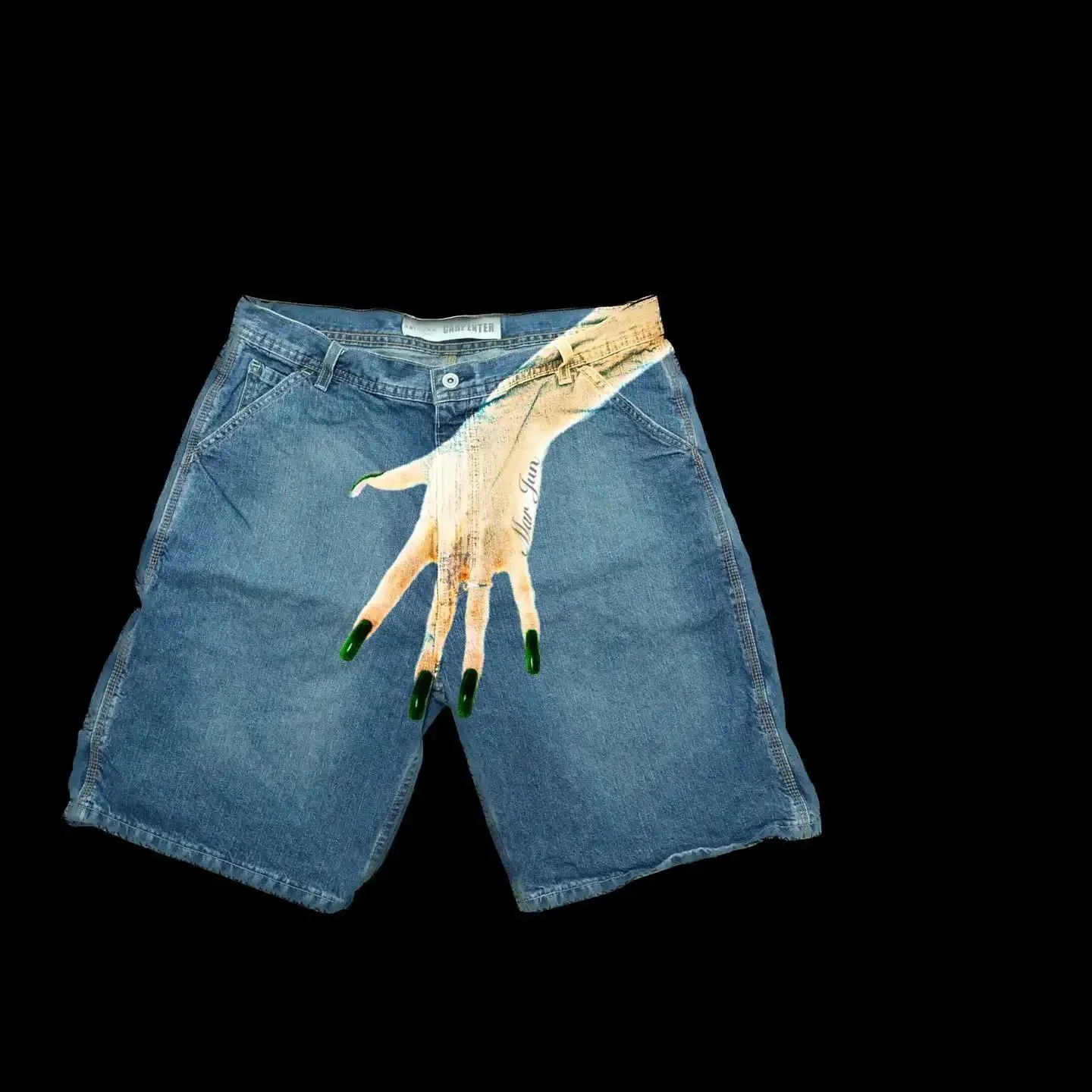 Pantaloni da ginnastica Haruku Y2K in denim largo con stampa di palme blu vintage da uomo, pantaloni da tuta streetwear gotici con grafica da uomo_voghion.com