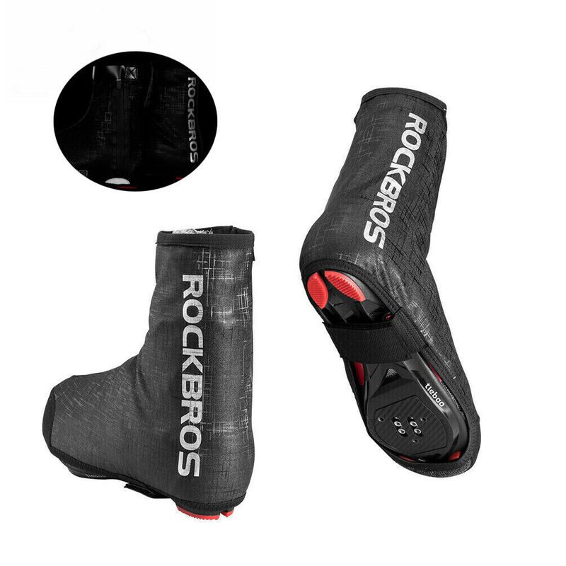 Cubrezapatillas de invierno para bicicleta ROCKBROS, protección contra la lluvia, color negro, tallas M y L_voghion.com