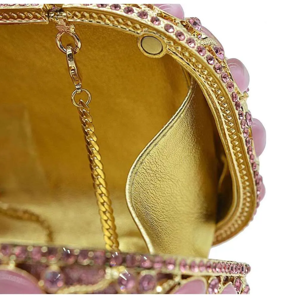 Pietre luccicanti Scatola di metallo Glitter lucido Dias Sera Matrimonio Festa Pochette Borsa Moda Donna Borsa a mano Borsa a tracolla_voghion.com