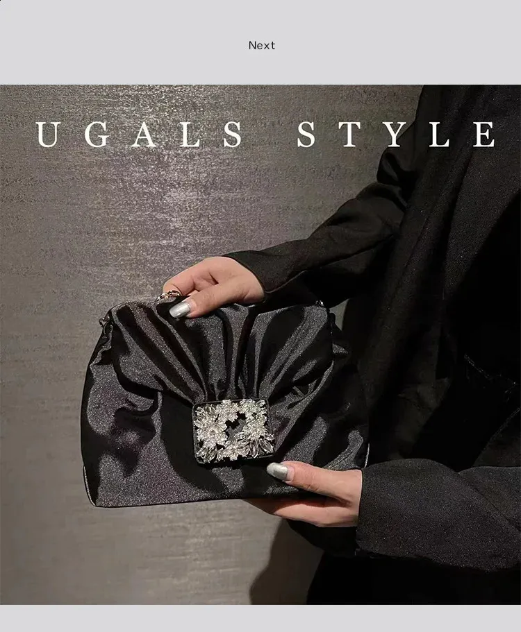 Elegante borsa da sera in raso pochette e borsa a tracolla_voghion.com