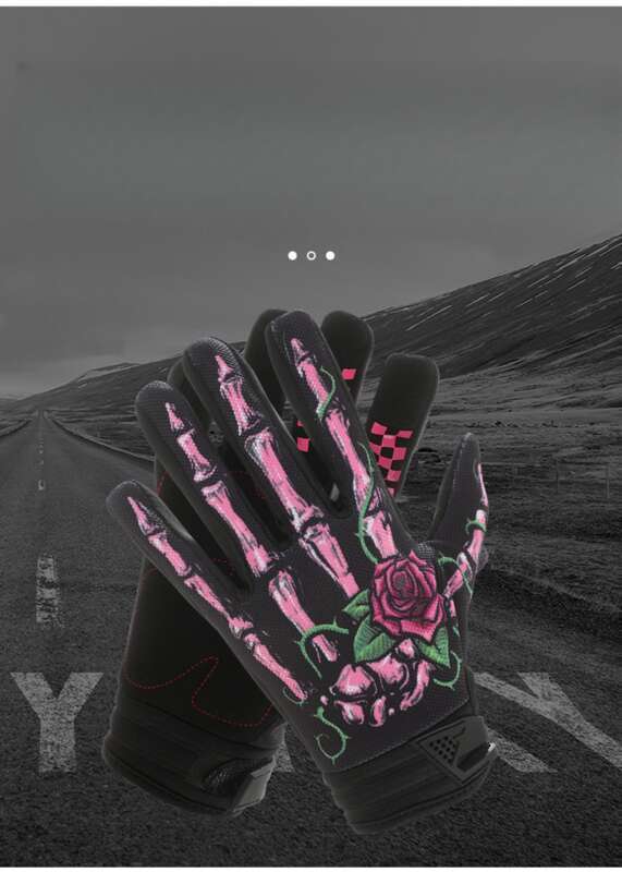 Nové dotykové obrazovky Skull Joint Rose Ghost Claw venkovní teplé a protiskluzové motocyklové jezdecké rukavice_voghion.com