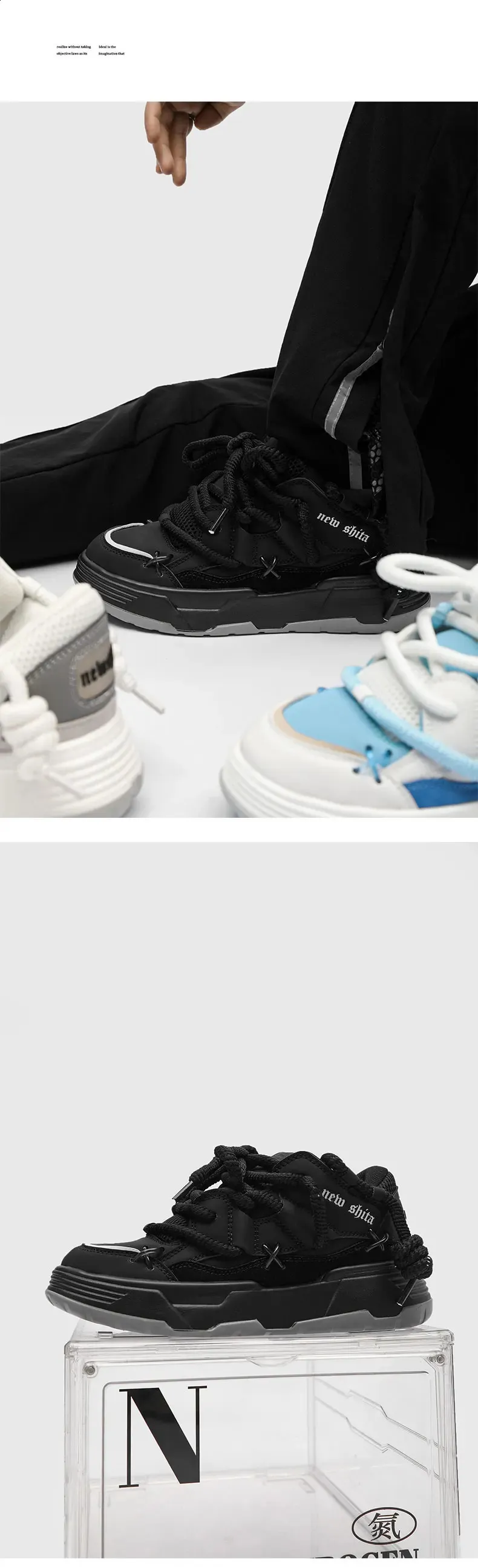 buty damskie ly bread szeroka podeszwa para unisex krótkie i pulchne trampki hip-hop 41 42 44 240911_voghion.com