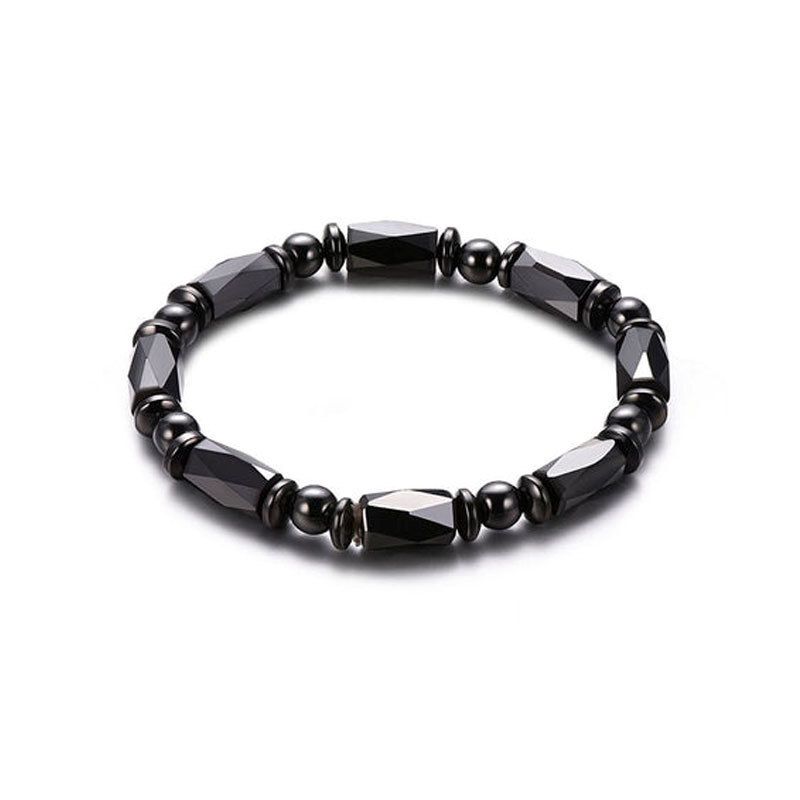 gallstone Magnetic Magnet Simple Beaded Elastic Bracelet Black Beads Magnetic Therapy Hand Jewelry_voghion.com