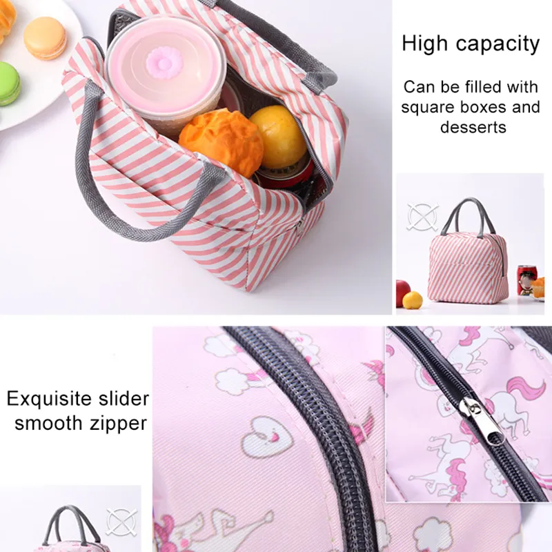 Thermal Dinner Canvas Handbag Picnic Cooler Travel Breakfast Box School Children Convenient Lunch Bag Tote Food_voghion.com