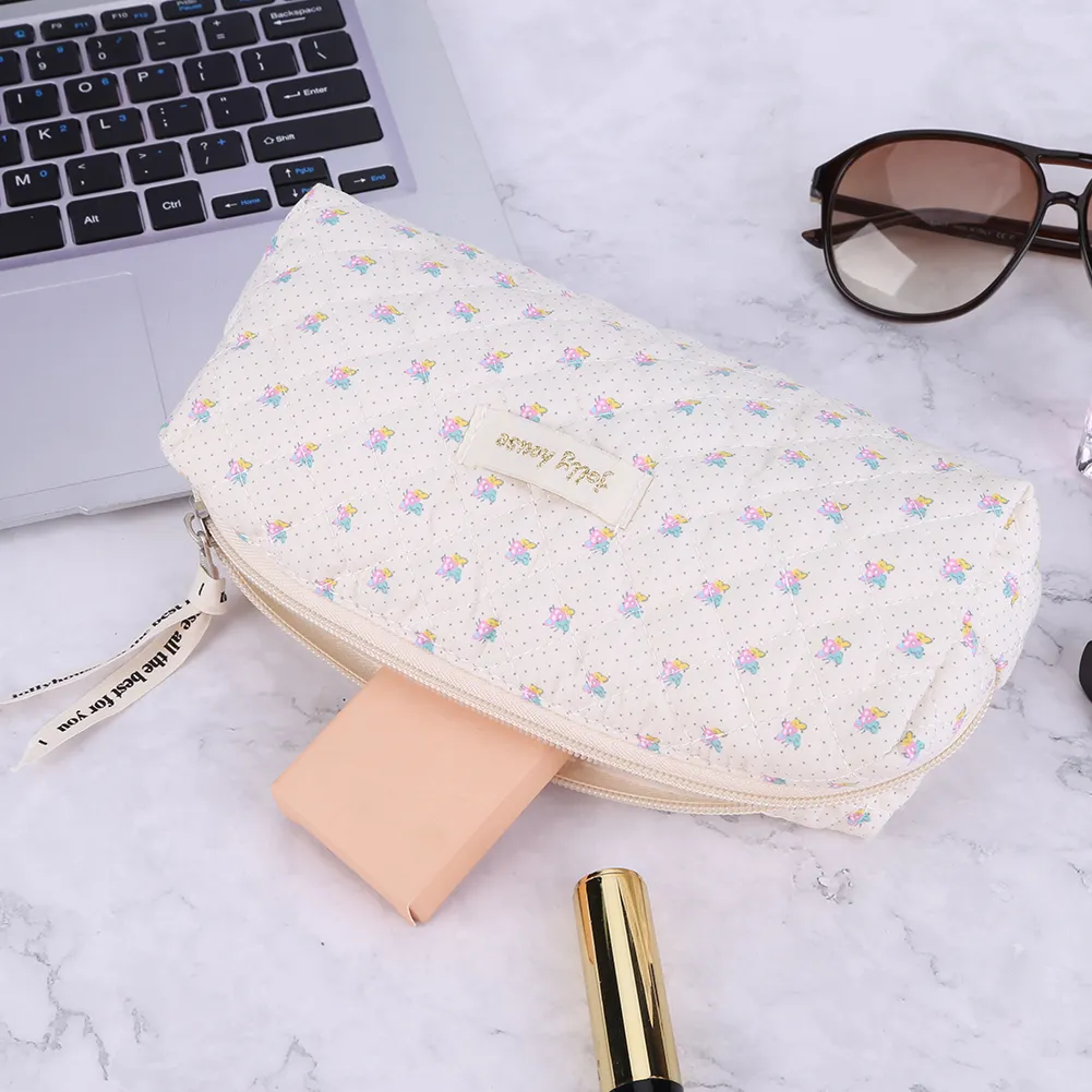 Mini trousse de maquillage imprimée pour femme, étui de rangement matelassé pour cosmétiques, sac portable pour pièces de monnaie, articles divers, porte-cartes de crédit_voghion.com