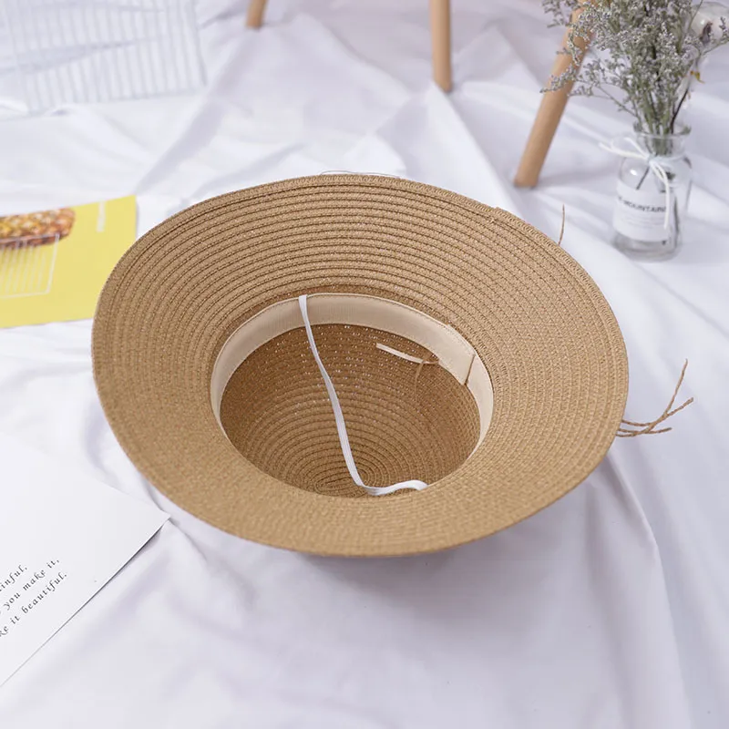 Straw Hat For Women And Kids Bowknot Straw Visor Summer Hat_voghion.com