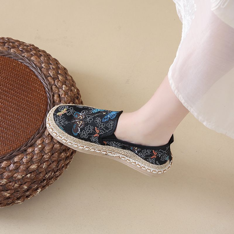2024 new thick soled cloth women's casual every single shoe shallow mouth flat a slip-on lazy fashion shoes_voghion.com