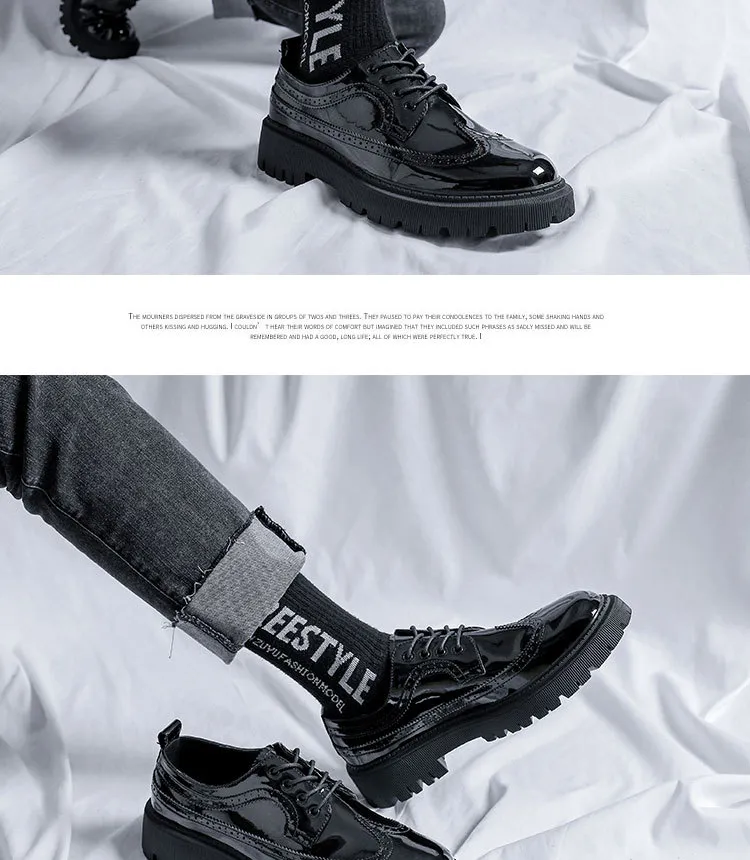 Pantofi sport pentru bărbați, stil business, casual, cu platformă, talpă groasă, piele naturală, stil streetwear, stil vintage, rochie de petrecere și nuntă_voghion.com