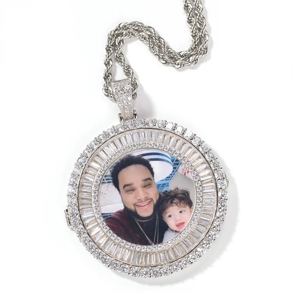 8 Styles Fine Quality Custom Photo Pendant Necklace Cubic Zircon Hip Hop Personalized DIY Picture Jewelry Bijoux_voghion.com