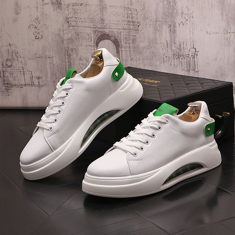 Atmungsaktive weiße lässige koreanische Ausgabe trendige Schnürschuhe Sommer neue hohe Herrensportschuhe_voghion.com