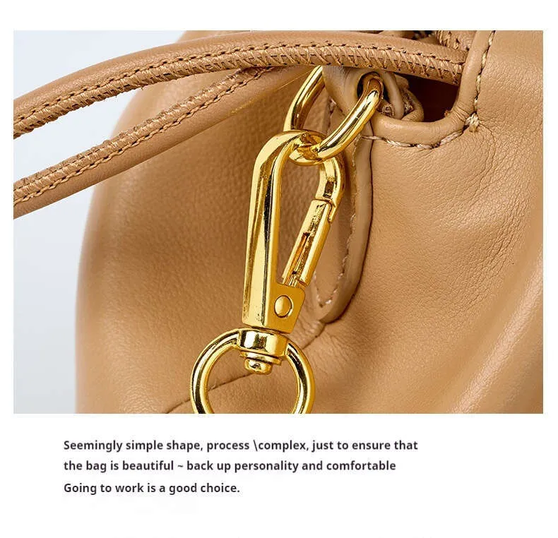 Sac à main tendance en cuir véritable souple pour femme, grande capacité, design pliable en nuage_voghion.com