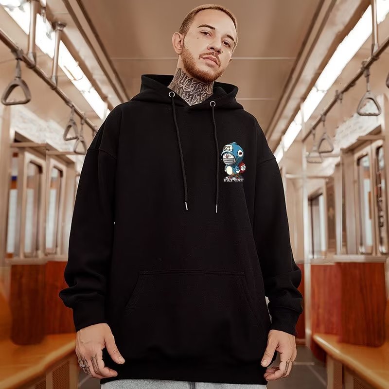 Uomini paffuti oversize, peluche larghi, paffuti e ispessiti, con una grande felpa con cappuccio per l'autunno e l'inverno 2024 da uomo_voghion.com