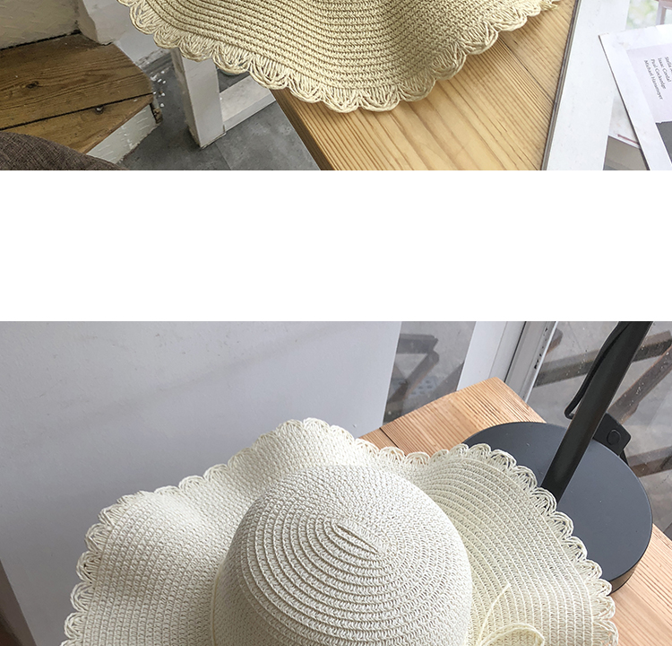 Hat for women in summer, small refreshing waves, large brimmed straw Korean version, versatile pearl, casual protection,_voghion.com