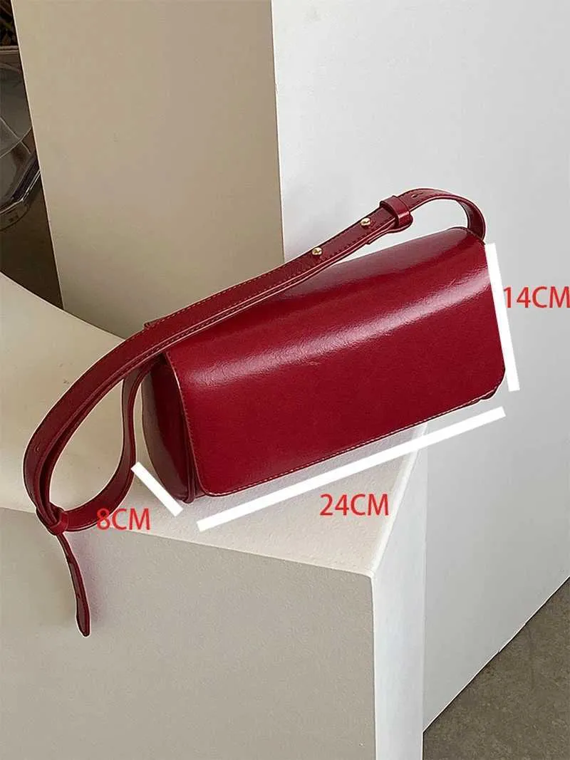 Borsa da donna vintage, rosso vino, sottobraccio, alla moda, semplice, in pelle PU, quadrata, con texture, da sposa, a tracolla_voghion.com