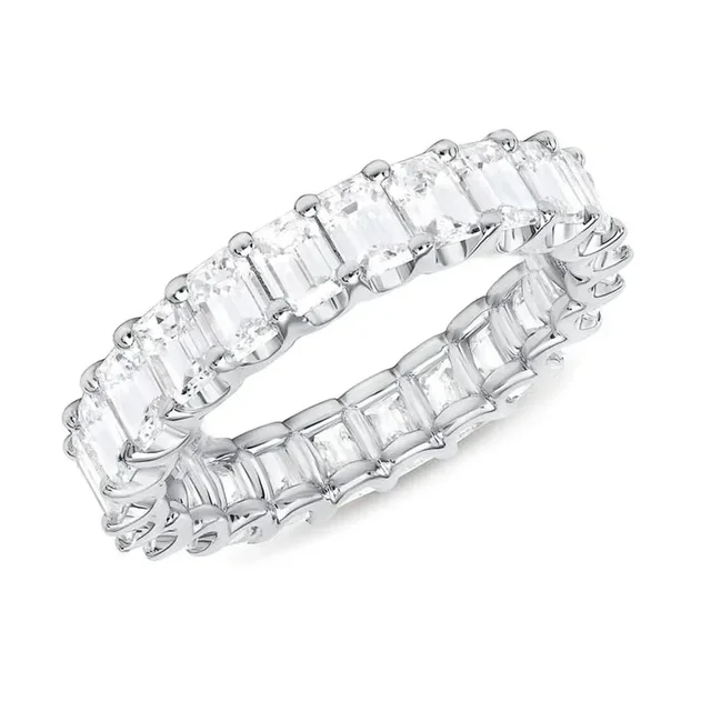Bague de promesse d'amour en zircone cubique carrée micro pavée prête à l'emploi pour femmes, bijoux de fiançailles, de mariage, vente à chaud, livraison directe_voghion.com